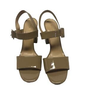 Talbots beige chunky heel thick strap sandals heels WOMEN’S SIZE 10